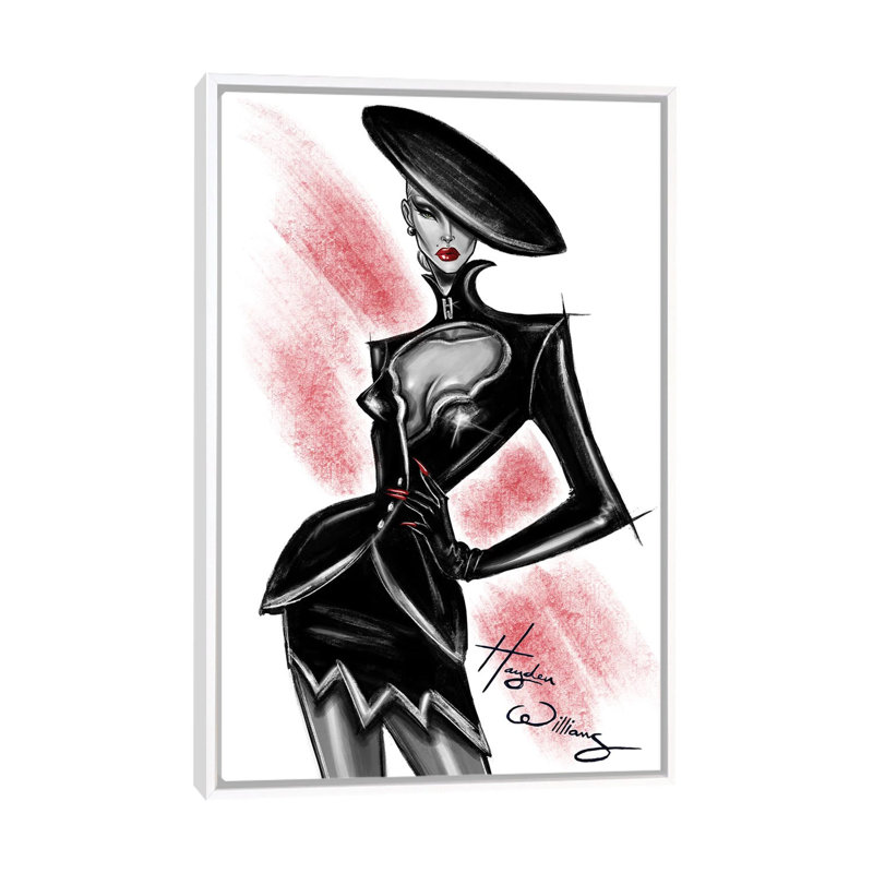 Femme fatale, Floater Framed Print Canvas without Mat, H 26 po x l 18 po, Blanc