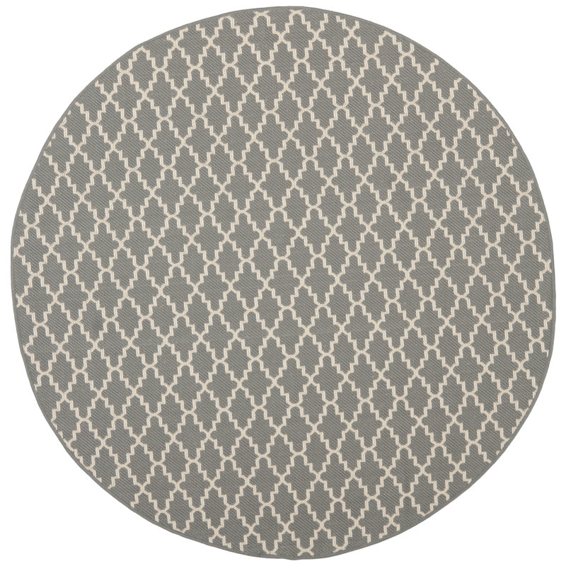 Herefordshire Performance Geometric Indoor/Outdoor Area Rug, Round 6'7"
