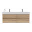 Meuble-lavabo 60 po Grace avec lavabo en quartz d'ingénierie en chêne et tiroirs noirs doux-313122243-313122236