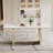 Faux Marble Top Metal Base Dining Table-481978068