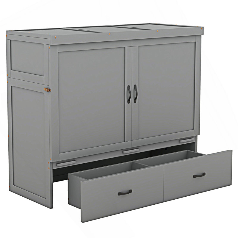 Lit escamotable Emmaree, Double, Gris