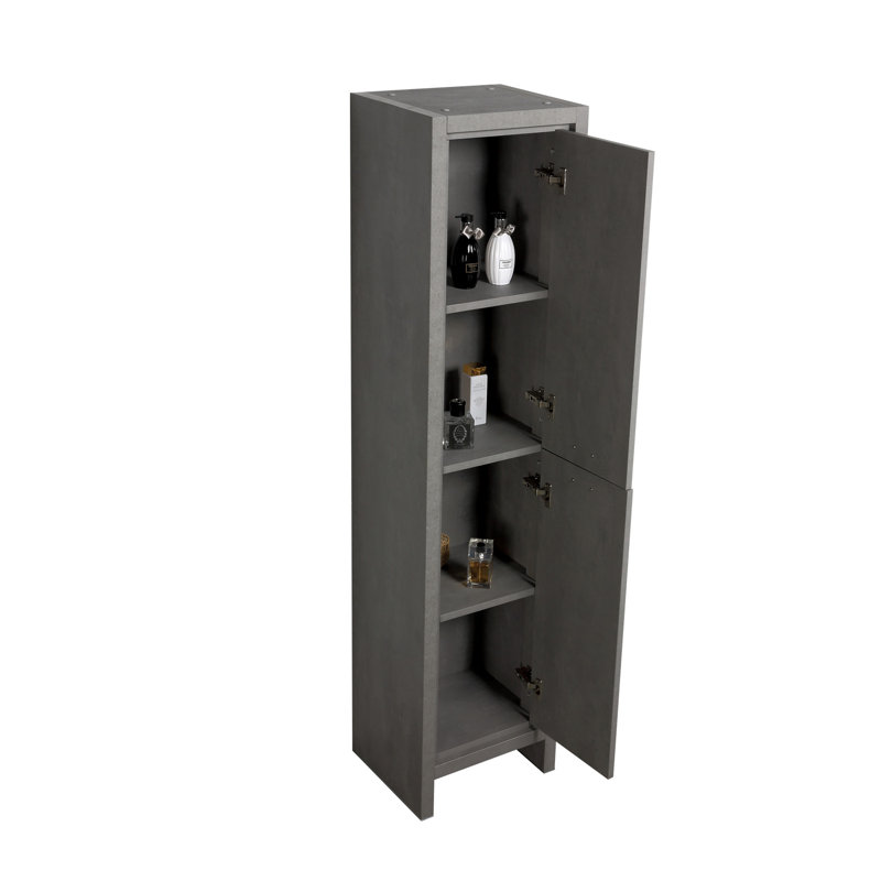 Armoire de rangement murale en lin Zielke, Gris