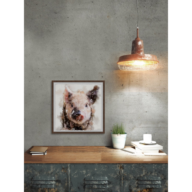 Pouty Pig by Marmont Hill - Single Picture Frame Painting, 41cm H x 41cm W