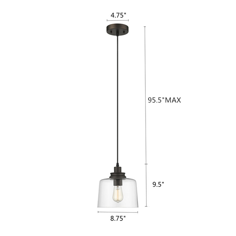 Loretta 1 - Light Oil Rubbed Bronze Single Pendant