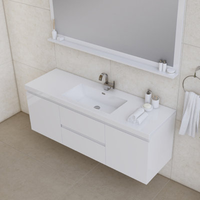 Ensemble de meuble-lavabo mural simple 60 po Arjina