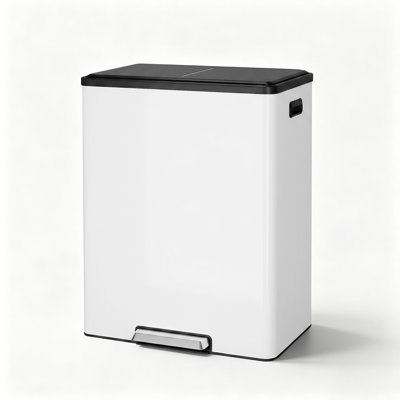 Poubelle de cuisine 2 * 5,25 gallons à double compartiment en acier inoxydable avec couvercle à fermeture douce, bac de recyclage à pédale avec seaux intérieurs amovibles pour la maison et le bureau
