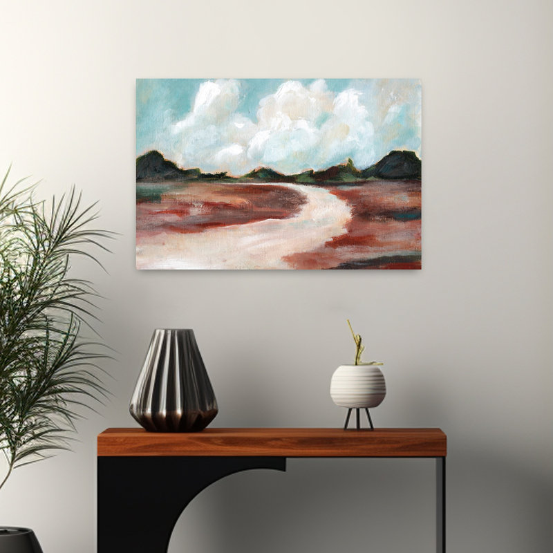 Down The Dirt Road, paysage contemporain abstrait, art naturel, H 16 po x l 24 po