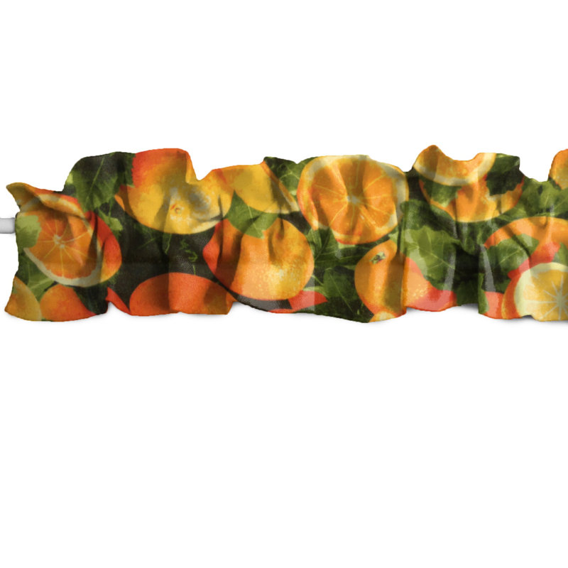 Cantonnière à motif de tranches orange, L 120 po x L 9 po