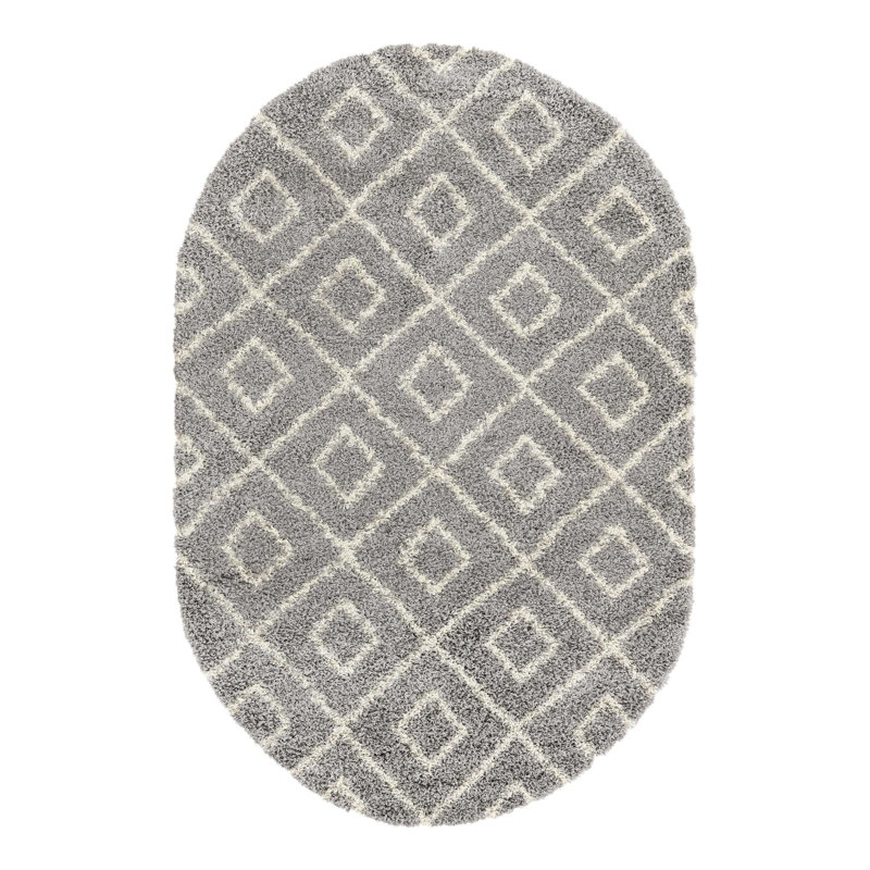Azbill Geometric Indoor Rug, Oval 5'3" x 8'