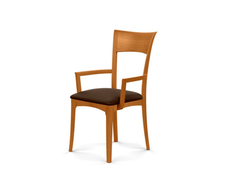 Ingrid 19.25'' H Upholstered Cherry Armchair, Natural Cherry, Coffee