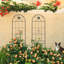 Ensemble de 4 treillis de jardin en métal 86,7 po x 19,7 po antirouille pour plantes grimpantes, support de fleurs extérieur noir