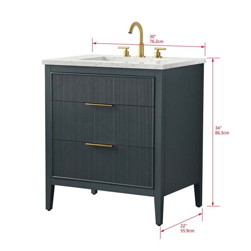 Emma 30" W Single Vanity, Vintage Blue
