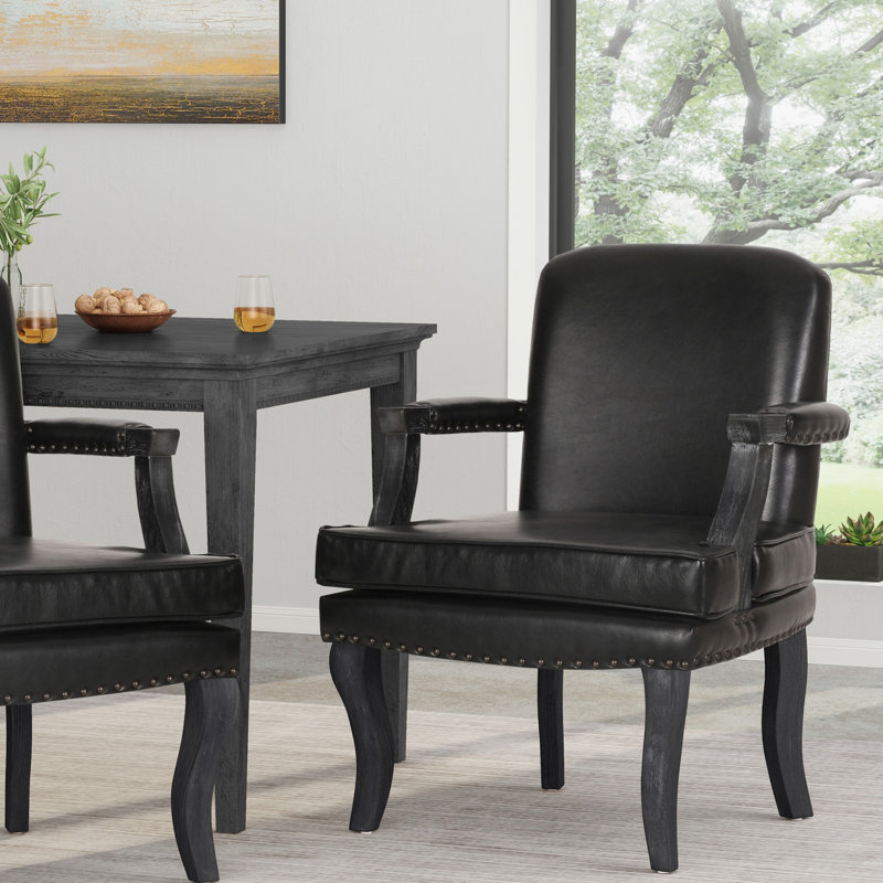 Chaise avec accoudoirs Codera, gris, gris