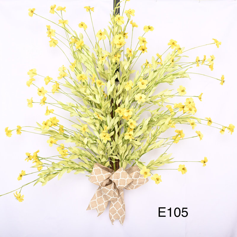30" Faux Spring Summer Front Door Swag with Blossoms Cluster
