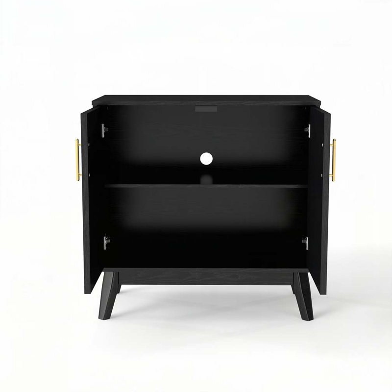 Armoire de rangement décorative 2 portes avec tablettes réglables
