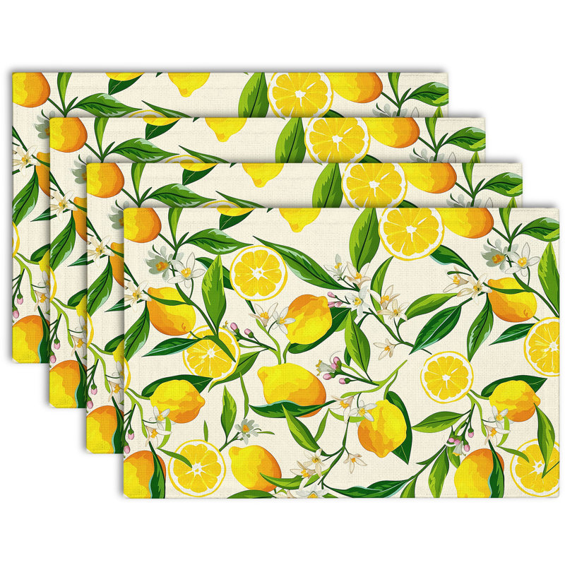 4-Piece Polyester Rectangle Dining Table Placemat