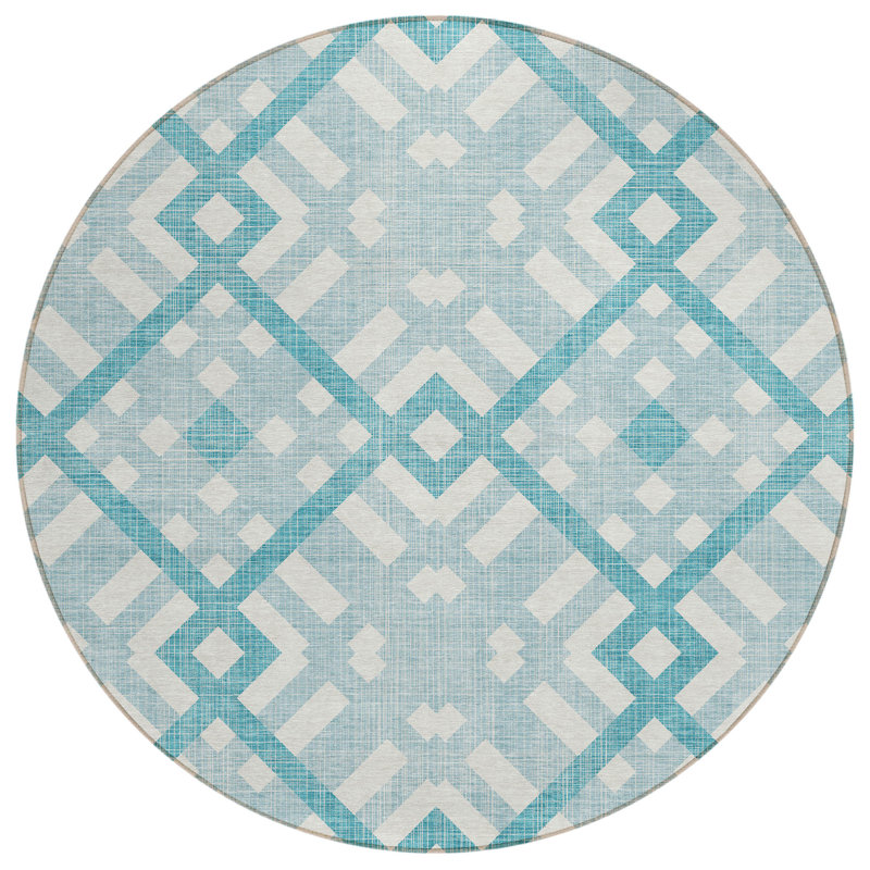 Tapis intérieur / extérieur Loreen avec envers antidérapant, Rond 8 pi