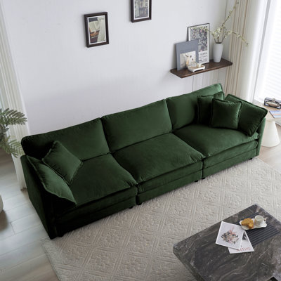 Canapé modulaire confortable à assise profonde modulaire réversible et confortable à 6 places avec 3 repose-pieds, 3 coussins décoratifs et 2 coussins d'accoudoirs