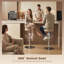 Swivel Upholstered Adjustable Height Bar Stool-723870821