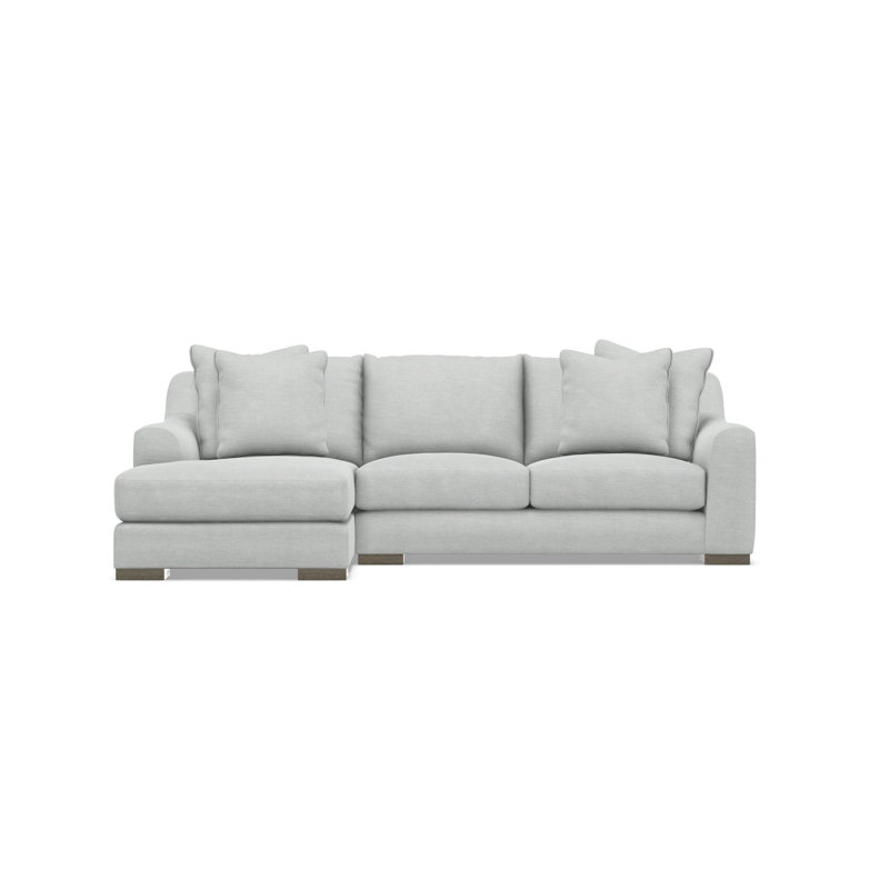Chaise Sectional, 35" H x  105" W x 63.5" D, Left Hand Facing, Light Gray Polyester Blend
