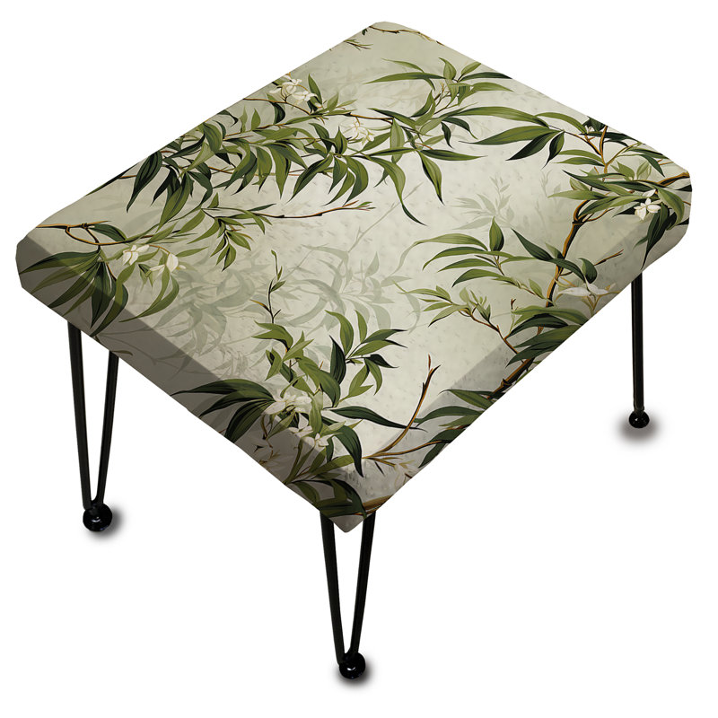 Bamboo Zen Haven - Oriental Rectangle Ottoman