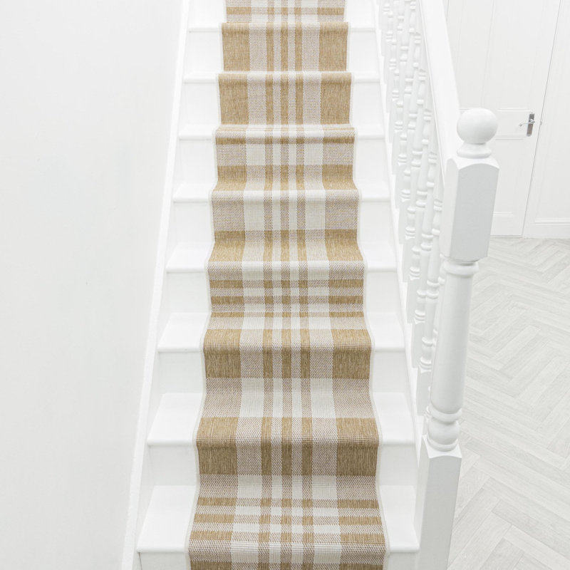 Stair Runner Chequered Flatweave Area Rug, Runner 60 x 510 cm