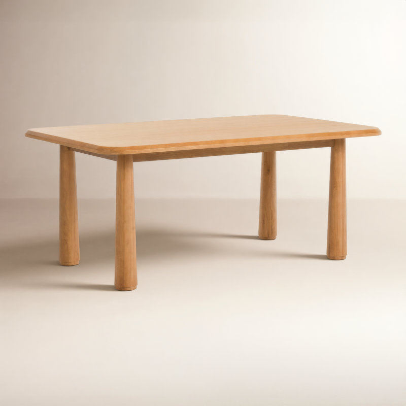 Meridian Solid Wood Dining Table, Natural Brown, 30" H x 39.4" W x 87" L 