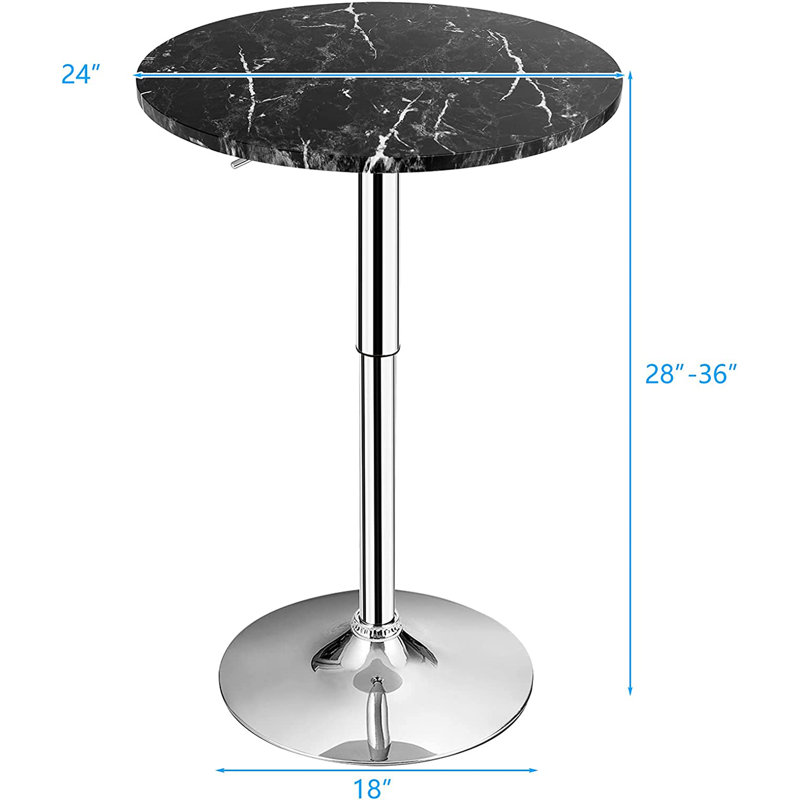 Charterville Round Metal Base Dining Table, Black