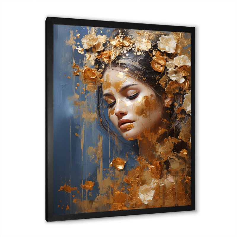 «Hindu Woman», Bhagavad Gita, sagesse - impression, Cadre simple noir, H 32 po x l 24 po x P 1 po