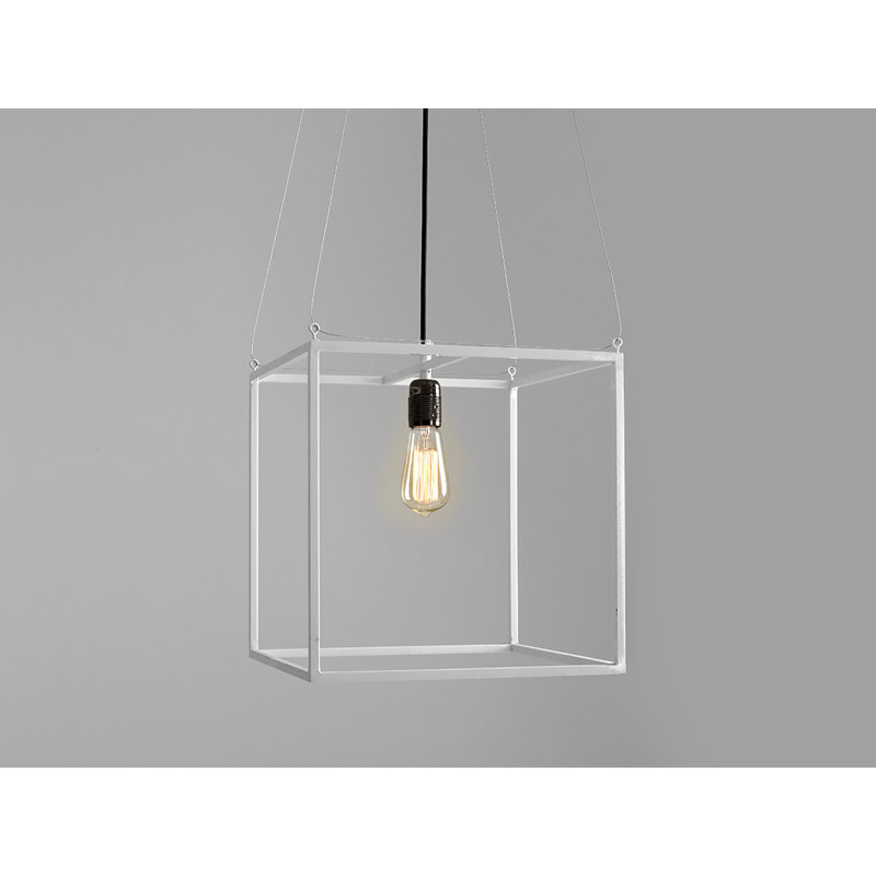 Allyssa 1 - Light White Square/Rectangle Pendant, White