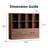 40" H 12 Cube Bookcase with 4 Doors and Adjustable Shelves-1022638371
