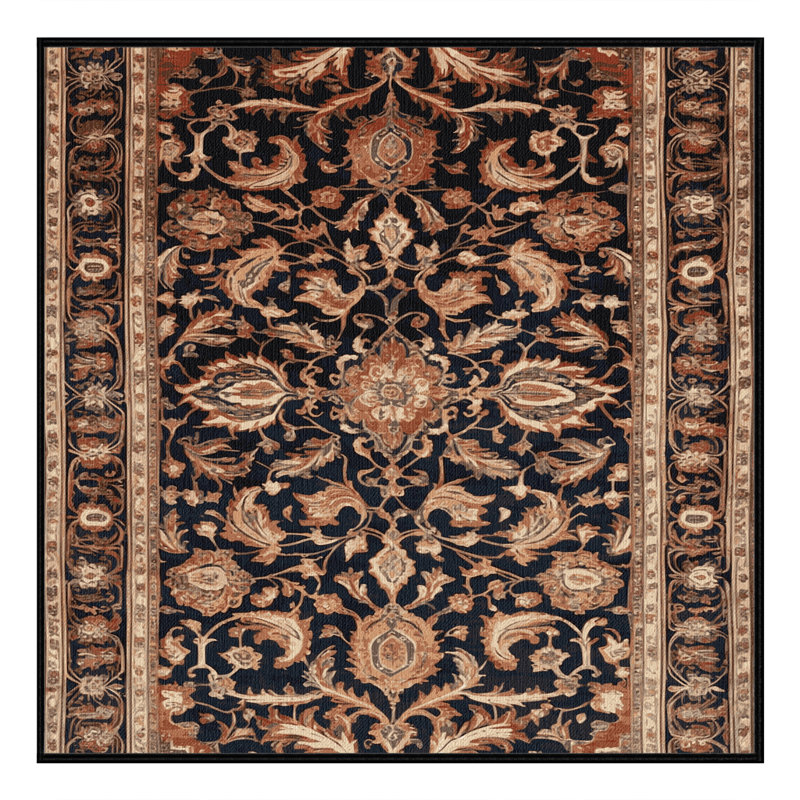 Tapis brun lavable à la machine, Carré 5 pi