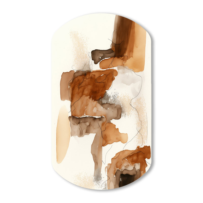 Chrishawna - Art mural asymétrique abstrait en forme de cylindre à encre liquide, H 31 po x l 19 po