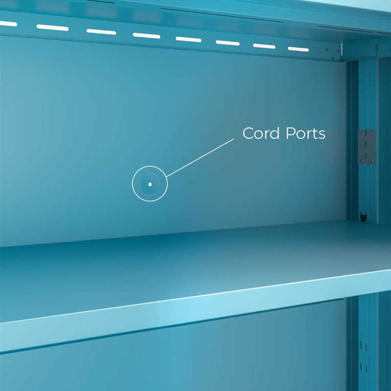 Modern Blue Steel Freestanding Storage Cabinet with Adjustable Shelves