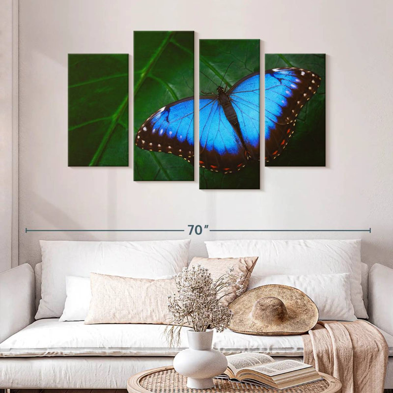 Brampt Pretty Blue Butterfly, 32" H x 52" W