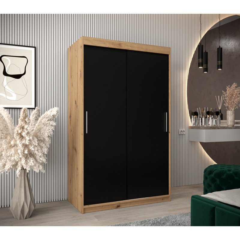 Lindfield 2 Door Manufactured Wood Wardrobe, Oak Artisan