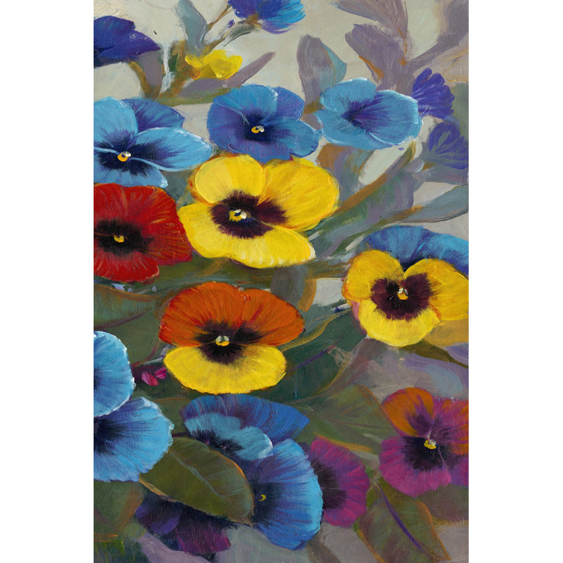 Pansy Panel III - Wrapped Canvas Painting, 46cm H x 30cm W x 3.8cm D