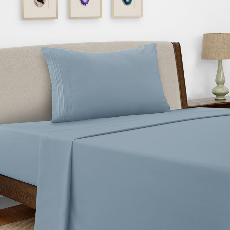 Lux Decor 4-Piece Ultra Soft Microfiber Sheet Set Deep Pocket Fitted Sheet, Wrinkle-Resistant & Easy Care Bedding, Plum