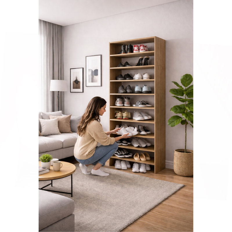 Étagère à chaussures moderne Orion pour chambre à coucher et vestibule, chêne naturel