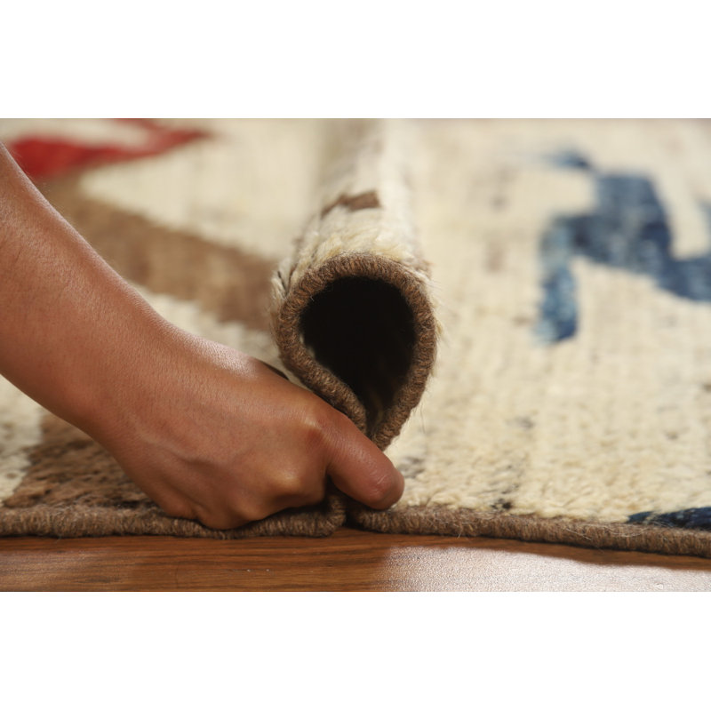 Tapis oriental marocain abstrait en laine 4 x 6
