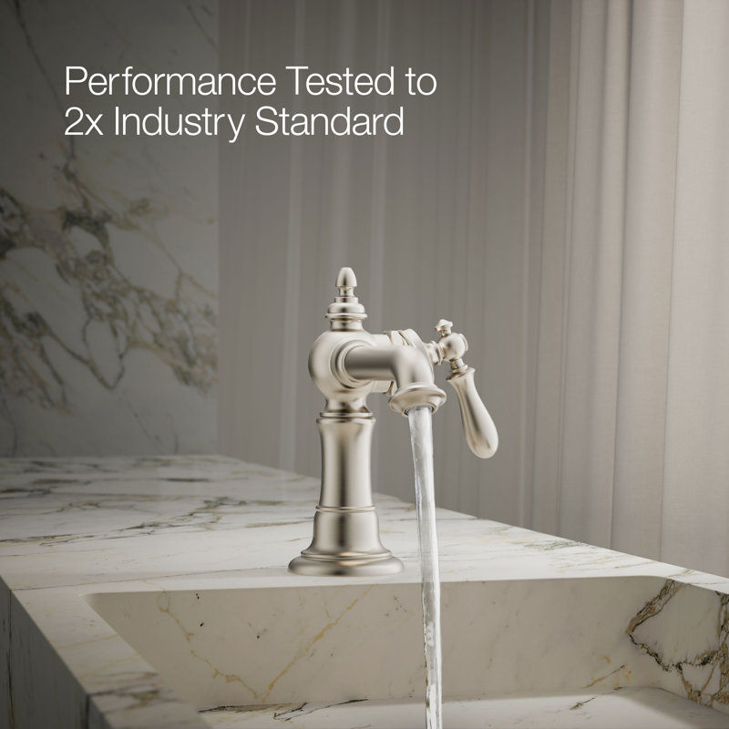 Artifacts® Single Hole Bathroom Faucet with Drain Assembly, Vibrant Brushed Nickel