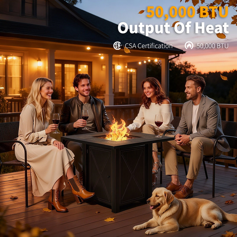 Square Propane Smokeless Fire Pit Table