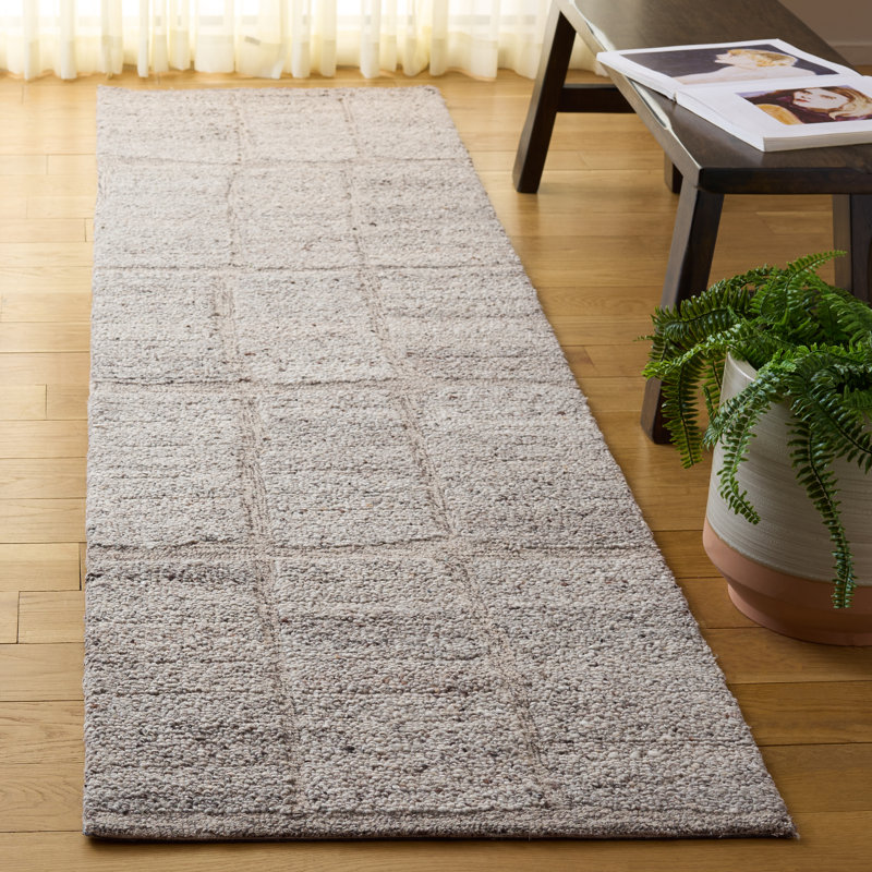 Tapis taupe / gris Marzia 104, Tapis de couloir 2 pi 3 po x 9 pi