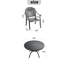 Ensemble de 7 pièces de mobilier de patio en aluminium coulé avec cadre noir et coussins de siège rouges