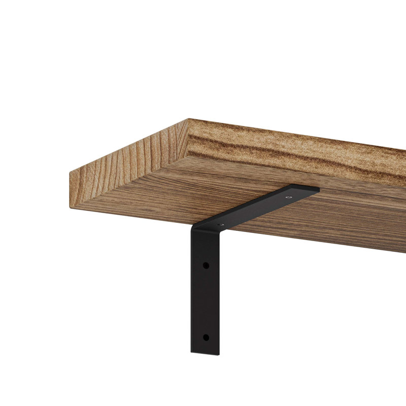 72 inch Long Floating Shelves for Wall, 100% Paulownia Wood Shelf for Wall Storage, Wall Mounted Bookshelves, 1.5 inch Thickness, Burnt