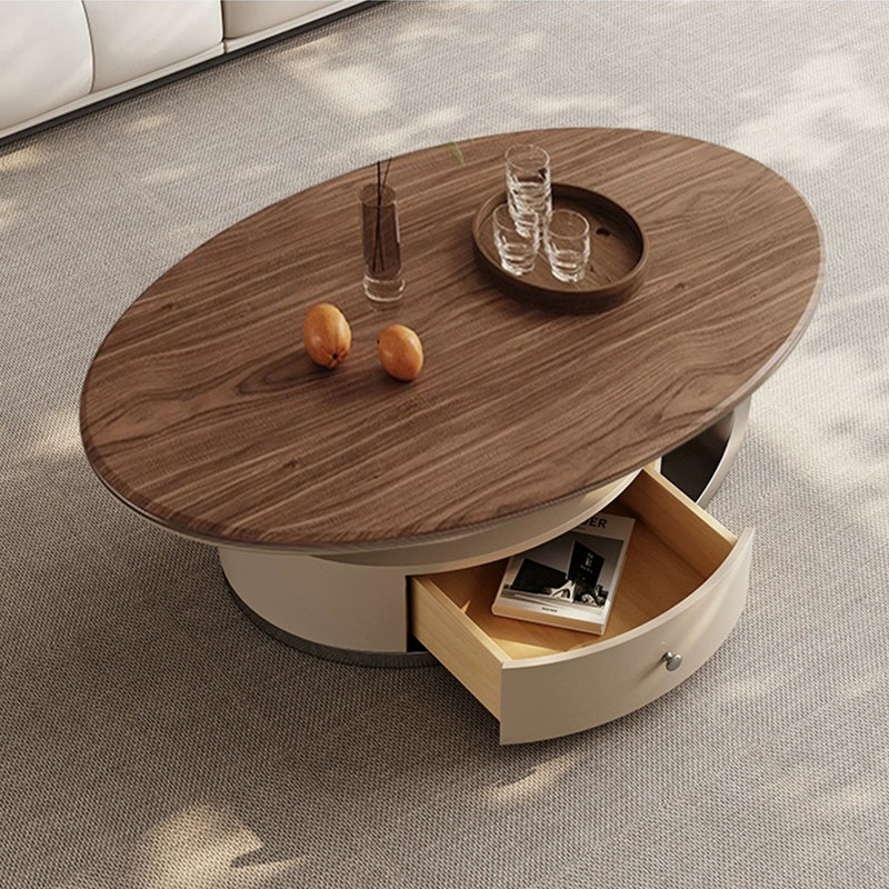 Table basse ovale de luxe, H 16,5 po x L 55,1 po x l 31,5 po