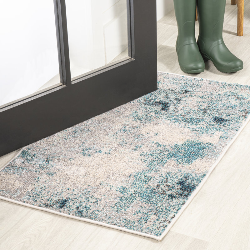 Tapis crème / bleu Lasley, Rectangulaire 2 pi x 3 pi