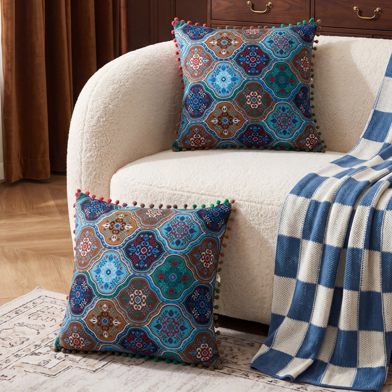 Cushion, Blue/Brown