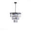Plafonnier - lustre en cristal de luxe à 3 niveaux de 20 po, cadre à 7 lumières au fini noir