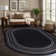Raceland Black Non-Slip Area Rug
